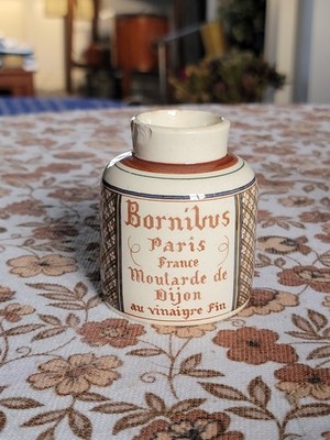 Vintage Bornibus Dijon Senftopf Paris Frankreich Fayence Glas