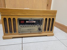 Detrola KM837 Stereo Record Player Phono Cassette CD AM FM Radio - Tested