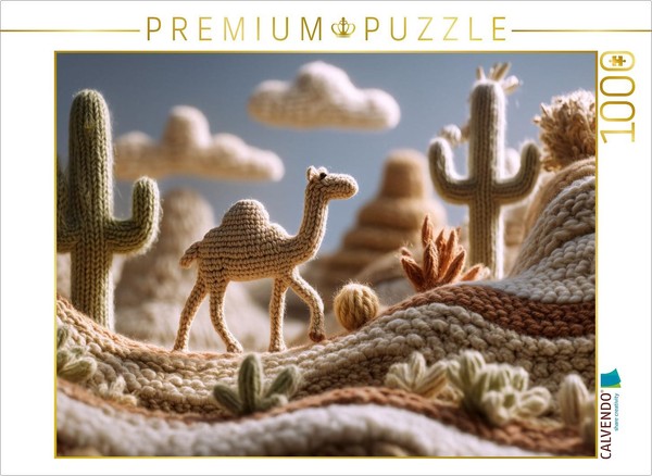 Calvendo Puzzle Desert With A Dromedary | 1000 Pieces, Finished Size 25.2 × 18.9-image