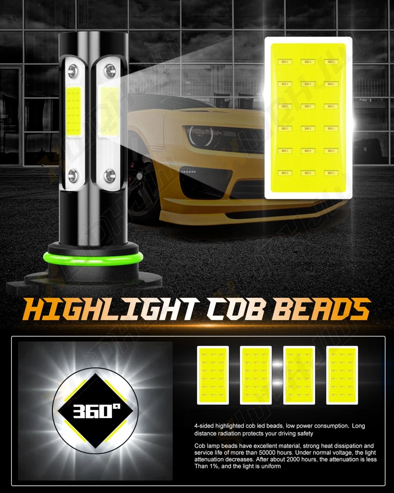 Para For Ford Expedition 2003-2006 LED faro de luz baja alta luces de niebla - Image 4 of 4