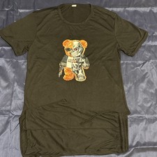 Cyborg Teddy Bear Black Graphic Tee Shorts Set Men's Large Streetwear NEW