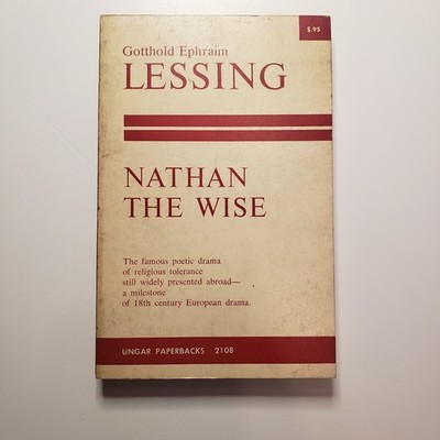 Nathan The Wise Gotthold Ephraim Lemming Poetic Drama Play Script Vintage PB
