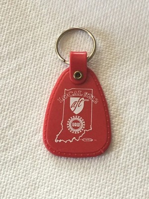 Vintage UAW Local 9212 Indianapolis IN Keychain, Auto Workers Union Key Ring