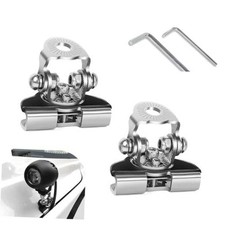 LED Light Bar Mounting Brackets, Wide-Angle Adjustable Pillar Hood 2 PCS Silver