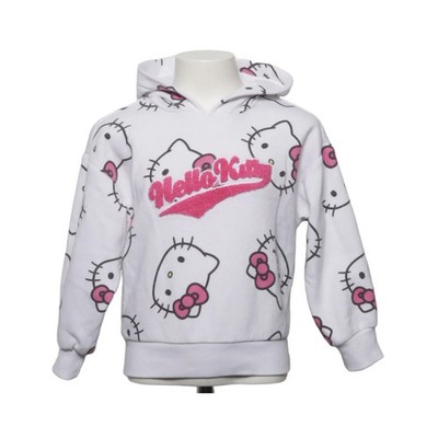 Hello Kitty, Kapuzenpullover, Größe: 104, Weiß/Pink/Mehrfarbig, Print #XLG