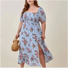 Reformation Meadow Floral Print Midi Dress - Giulia 3X Plus Size Women's