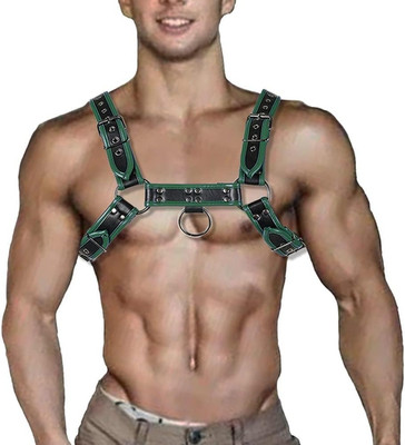 Punk PU Leather Harness for Man Adjustable Leather Harness Body Chest Half Ha...