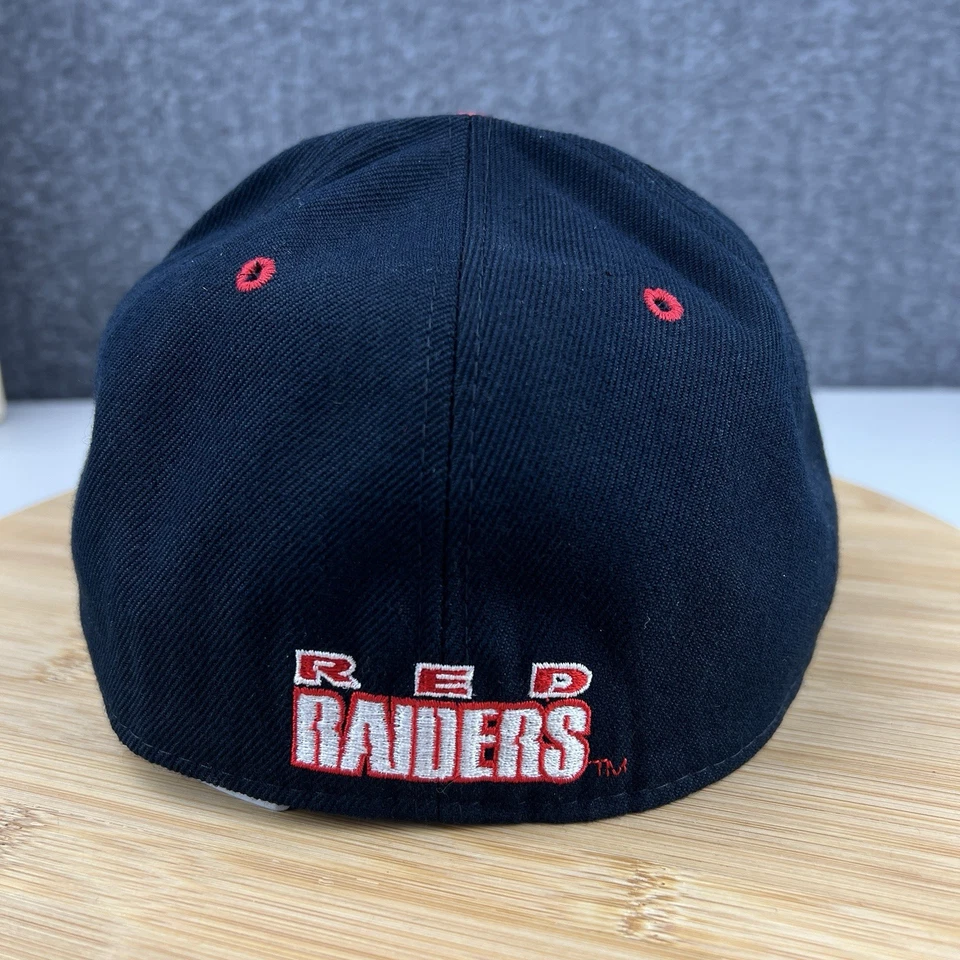 Vintage 1990's Texas Tech Red Raiders Hat Cap Fitted 7 1/2 Black Zephyr Graf-X - Image 4 of 4