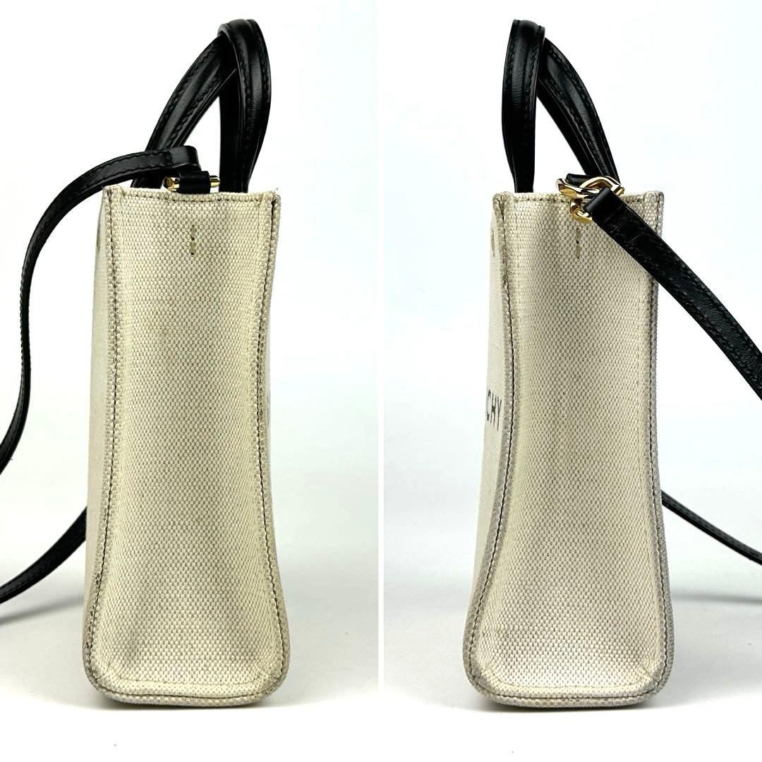 Givenchy 2-Way G Tote Handbag in Canvas and Leather White and Black thumbnail 4