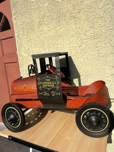 Vintage Garton Casey Jones "The Cannonball Express No 9" pedal car /train.