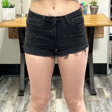 Vervet Black Distressed Denim Cut Off Shorts - Size 25