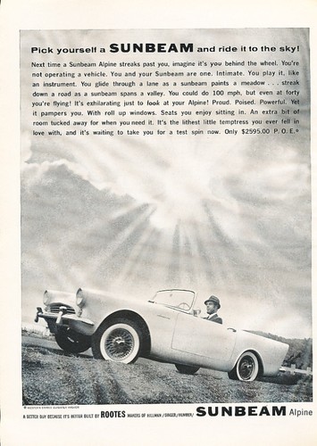 1961 Sunbeam Alpine sun Classic Advertisement Ad P40
