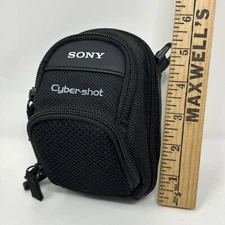SONY Cyber-shot Camera & Accessory Bag Black 3 Zippered Pockets Snap Wristlet