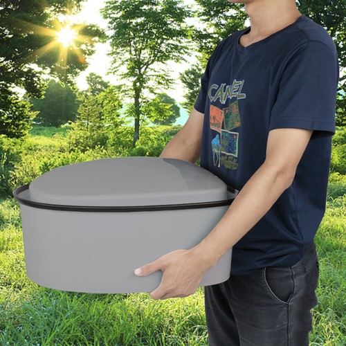 Portable Toilet with Non-slip Mat Grey - 第 3/18 張圖片