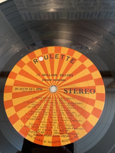 33 rpm vinyl jimmie rodgers 15 million sellers - Picture 3 of 6