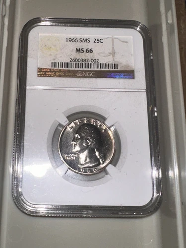 1966 SMS 25c Washington Quarter Dollar NGC MS66 Gem Uncirculated