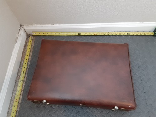 Vintage Airway Piloten braune Leder Aktentasche 18" x 13" x 4" Luftfahrt #S38