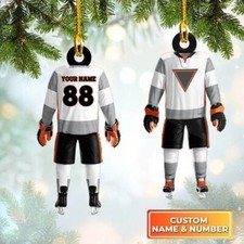 Hockey Christmas Ornament, Hockey Helmet, Hockey Player Ornament, Personalized