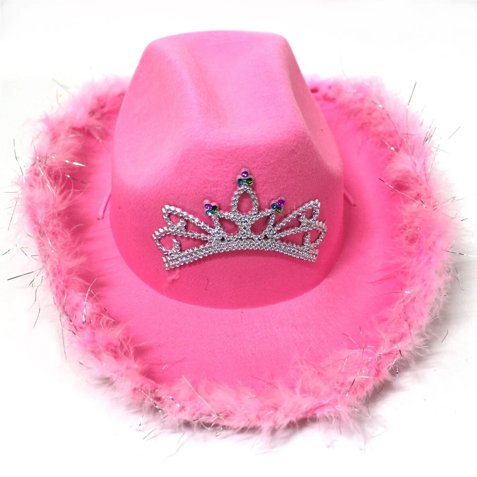 Pink Cowgirl Hat Headscarf Glasses Set Western Carnival Party Costume Cosplay - Image 4 of 4