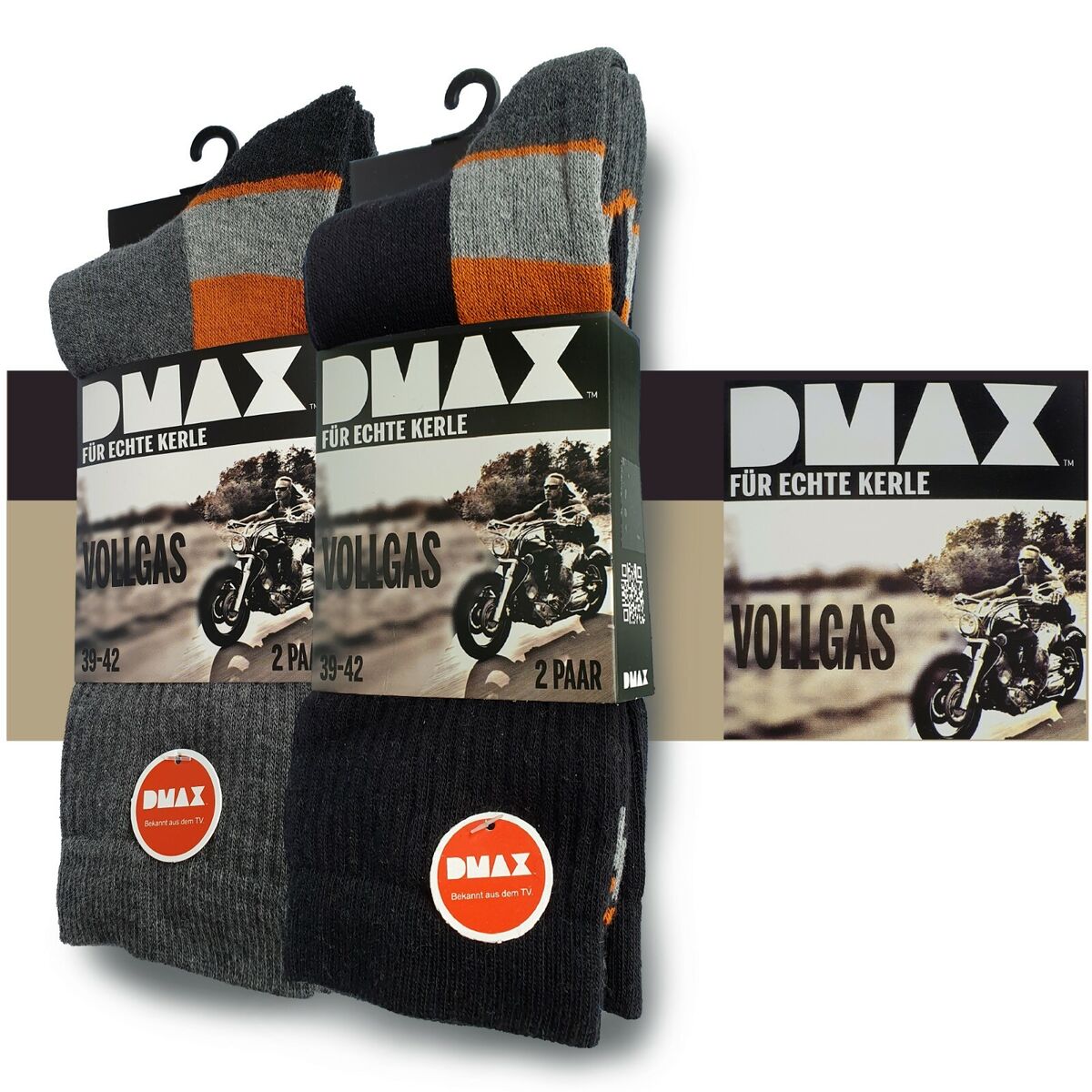 DMAX 4|8|12|24 Paar Herren Biker Vollgas Socken 