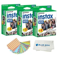 Fujifilm INSTAX Wide Camera Film+Frame Stickers+Microfiber Cloth.(60 films)