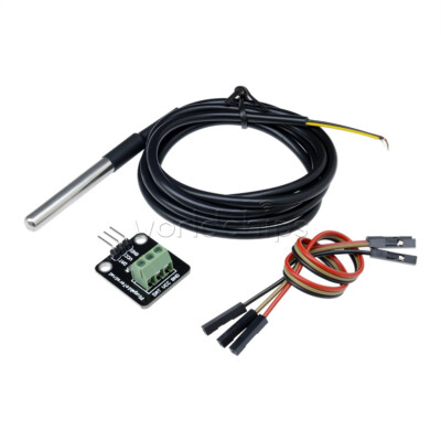 DS18B20 WaterProof Temperature Sensor Module Probe+Terminal Adapter For Arduino