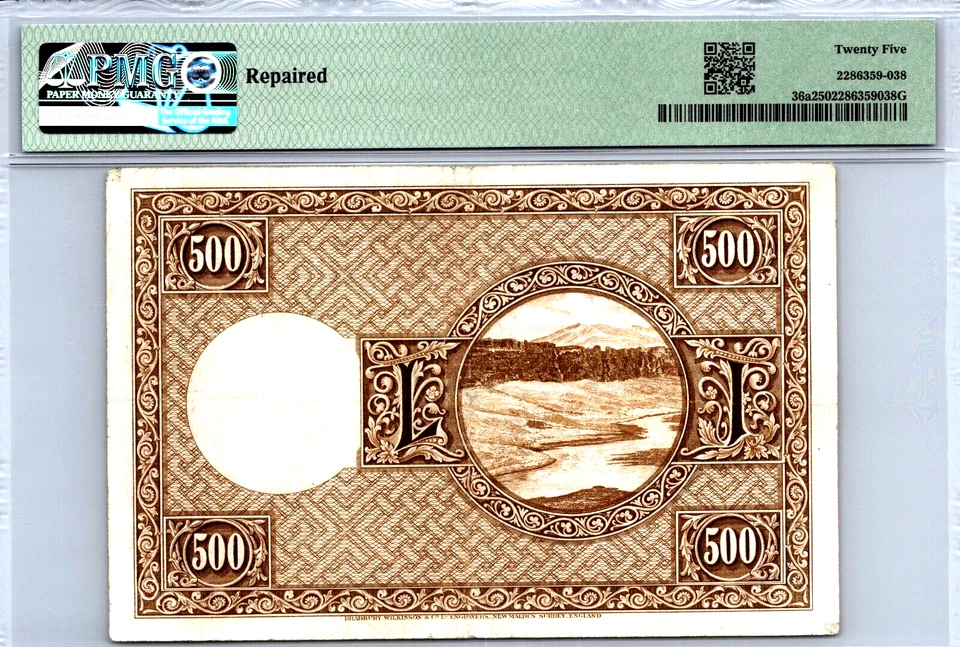 Iceland 500 KRONUR P-36a 1928 PMG 25 RARE Icelandic RIVER PAPER MONEY BANK NOTE - Image 3 of 4