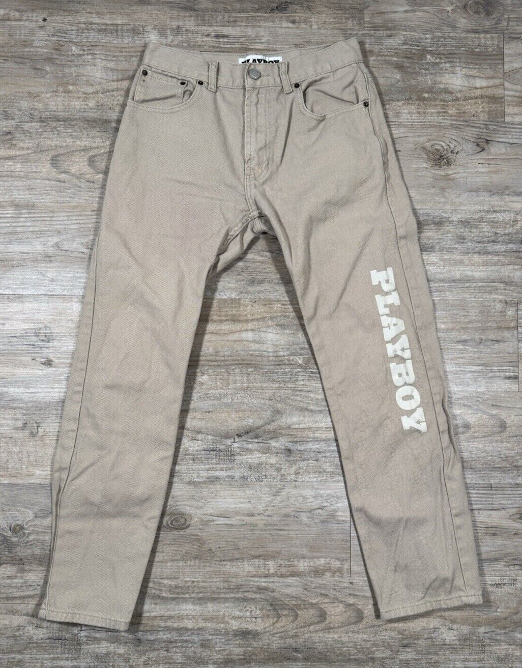 PLAYBOY PacSun Exclusive Light Khaki with Bunny Logo Jeans Women’s Size 29