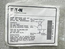 NEW Eaton MCBL300 Main Breaker Lug Kit for CSH, CSR, BW, & BWH Breakers