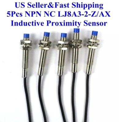 WFYB 5Pcs NC LJ8A3-2-Z/AX Inductive Proximity Sensor Switch NPN DC6V-36V US