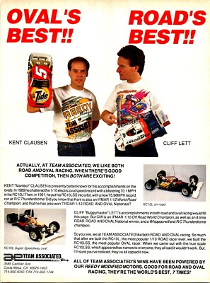 Team AE RC10L RC Cars Kent Clausen Cliff Lett Print Ad Wall Art