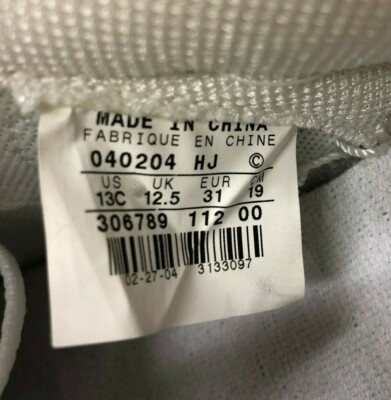 VINTAGE 2004 NIKE Force 1 (PS) 306789-112 White/White (msrp: $53 
