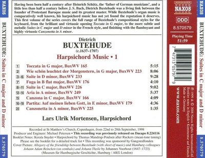 BUXTEHUDE: SUITES IN C MAJOR AND D MINOR; WIE SCH N DER MORGENSTERN NEW CD