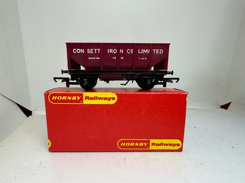 Hornby OO Gauge Railways R214 Ore Wagon 'Consett Iron Co.' Maroon Boxed ...