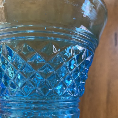 Antico vaso blu baronale francescano Tiffin alto 7 1/2" molto raro ritrovamento anni 20. - Foto 15 di 23
