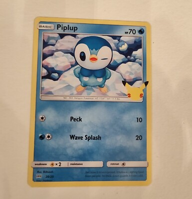Pokemon 2021 McDonalds Piplup Non Holo Card Happy Meal 25th Anniversary |  eBay
