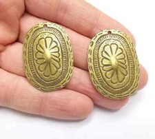2 Pcs Ethnic Charms, Pendant Antique Bronze Plated jewelry accessories