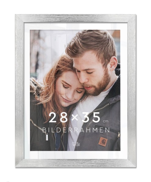 Bilderrahmen Frame Fotorahmen Rahmen Bilder Foto Posterrahmen Silber 28X35 Cm-image