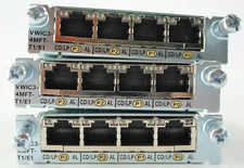 Lot of 3  CISCO VWIC3-4MFT-T1/E1 4-Port T1/E1 Multiflex Voice/WAN Interface Card