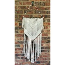 Macrame Wall Hanging Medium Size Approx 14.5 x 35 in. Boho Chic Wall Decoration