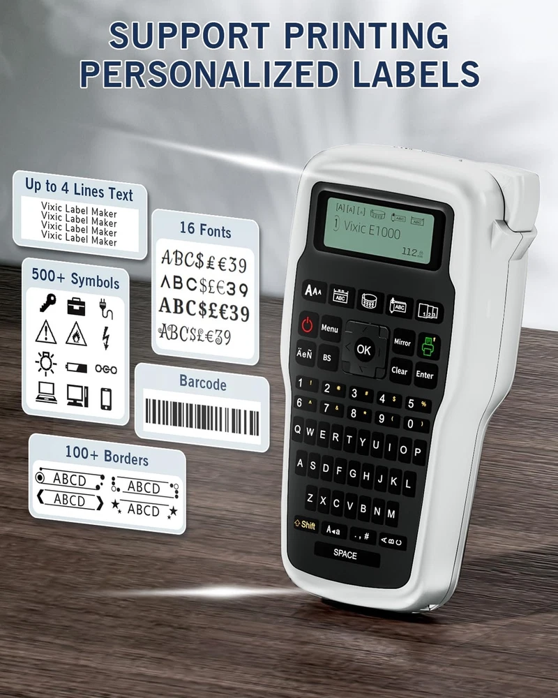 Heat Shrink Label Maker Machine with Tape for Wires and Cables E1000 Heat Shrink Label Maker Machine with Tape for Wires and Cables E1000