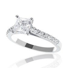 1.10 CT Amazing Princess Cut Diamond Engagement Ring 14K White Gold F/VS1