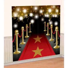 Hollywood Red Carpet Scene Setter Theme Party Decoration Wall Decorating Kit