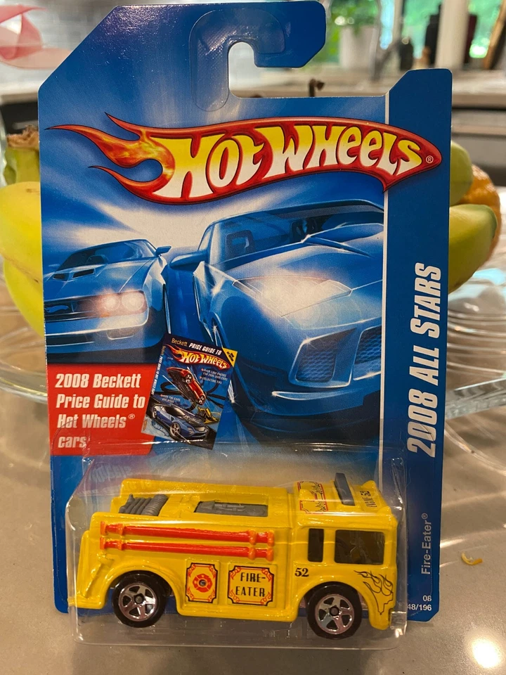 2008 Hot Wheels #48 2008 Tout Stars Fire-Eater Feu Camion Jaune W/Chrome 5 Rayon - Photo 1/1