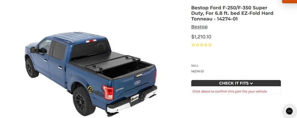 Bestop Ford F250 F350 EZ-Fold Hard Tri-Fold Aluminum Tonneau Cover (14274-01) Foto 3 de 3