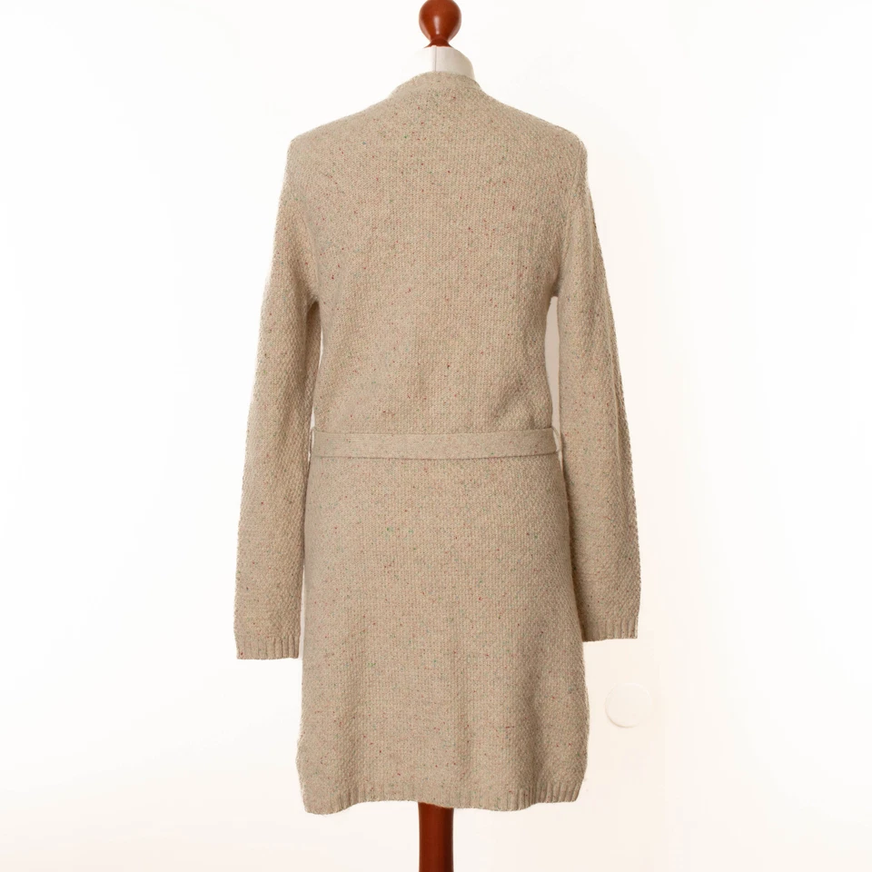 KING LOUIE Damen Beige Melange 30% Lammwolle Lang Strickjacke Größe M  11919 - Bild 4 von 4