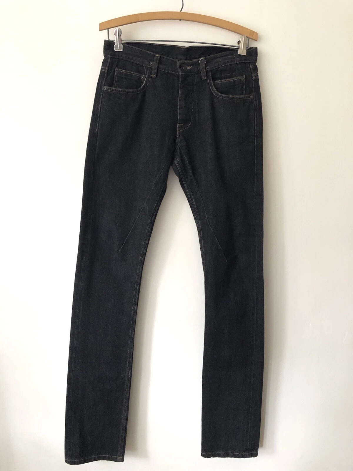 DRKSHDW DS by Rick Owens Detroit Cut Selvedge Skinny Jeans Hard Black 30x34