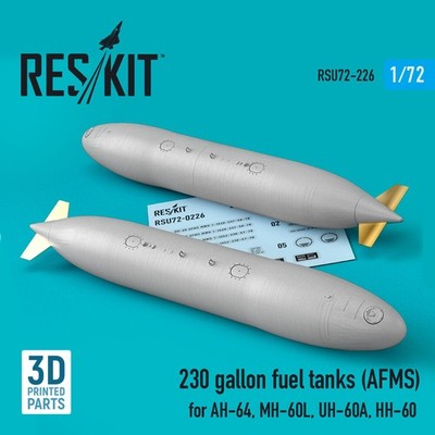 ResKit RSU72-0226 - 1:72 230 gallon fuel tanks (AFMS) for AH-64, MH-60L, UH-60A,