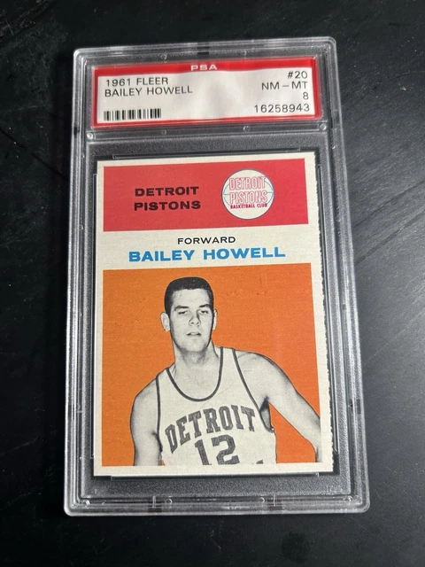 1961 Fleer #20 Bailey Howell RC PSA 8 Detroit Kolben