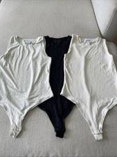 Revolve House of Harlow 1960 Black/White/Cream Sleeveless Bodysuit Women’s SM